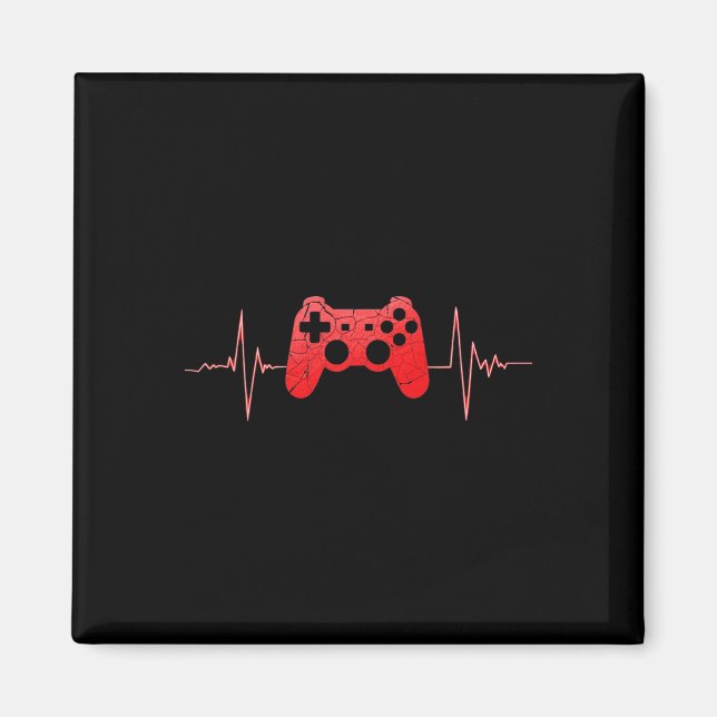 Imán Gamer Heartbeat Pulse Video Game Controller Gaming (Frente)