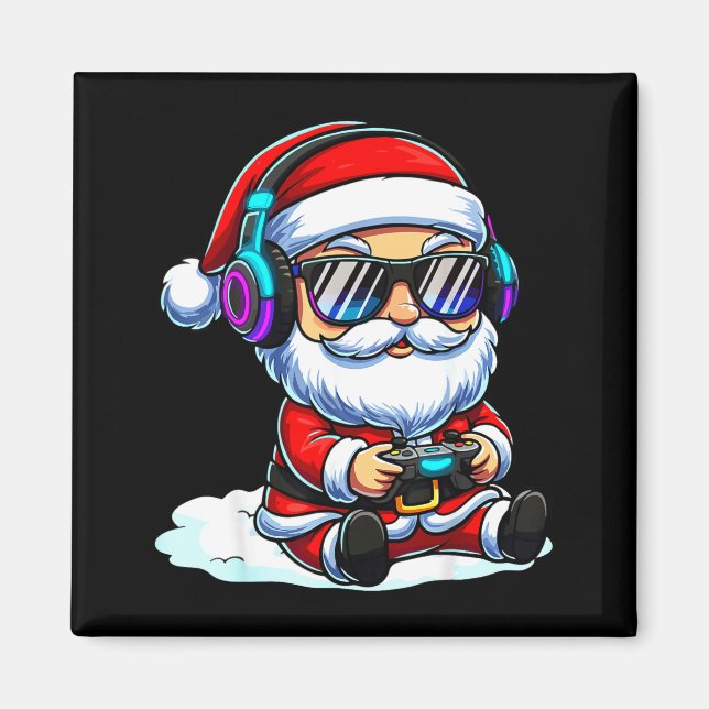 Imán Gamer Santa Video Game Christmas Gaming  (Frente)