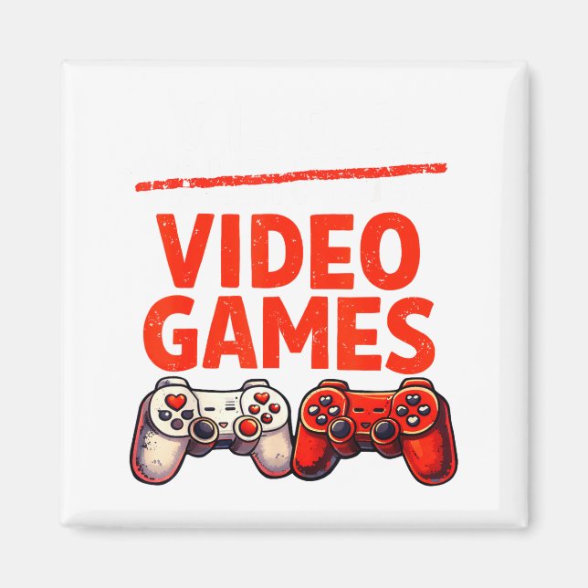 Imán Gamer Valentine V Is For Video Games Valentines Da (Frente)