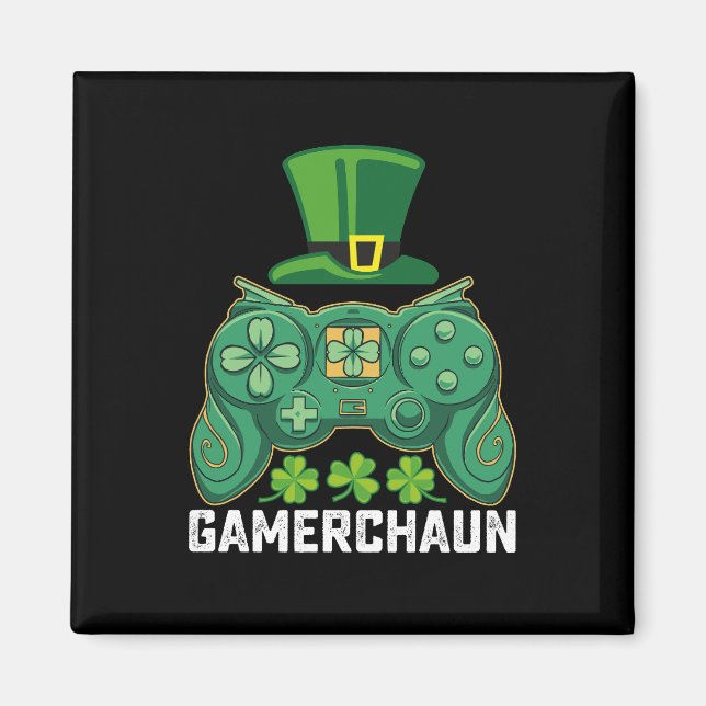 Imán Gamerchaun Gamer Gaming Games St Patrick's Day (Frente)