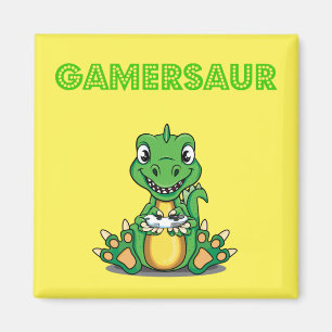 Imán Gamersaur Cute Video Gamer T-Shirt/Dinosaur