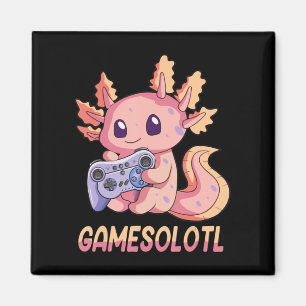 Imán Gamesolotl Axolotl Video Gamer Gótico Kawaii Paste