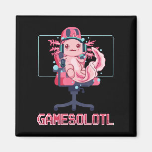 Imán Gamesolotl Axolotl Video Gamer Kawaii Anime Gaming