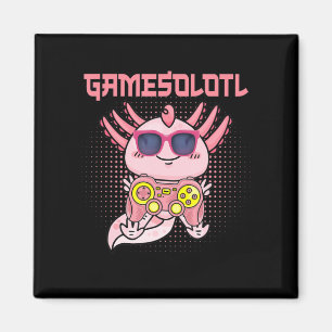 Imán Gamesolotl Axolotl Video Gamer Kawaii Anime Kids B