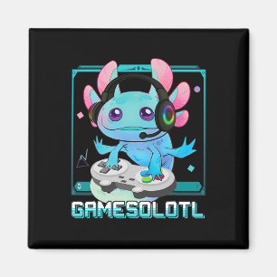 Imán Gamesolotl Axolotl Videojugador Kawaii Pastel Goth