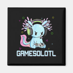 Imán Gamesolotl Cute Axolotl Video Gamer Kawaii Anime B