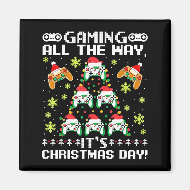 Imán Gaming All The Way Its Christmas Day Video Gamer C (Frente)
