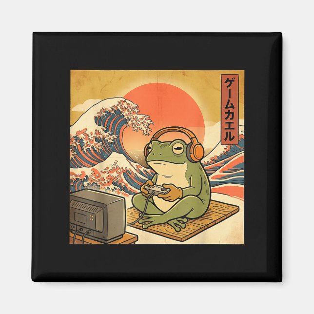 Imán Gaming Frog Art Ukiyo-e Japanese Gamer Anime Men W (Frente)