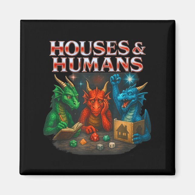 Imán Gaming Houses And Humans Funny Game Rpg Gamer Men  (Frente)