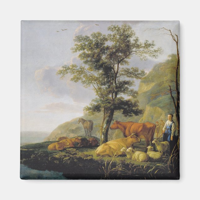 Imán Ganado cerca de un río Aelbert Cuyp (Frente)