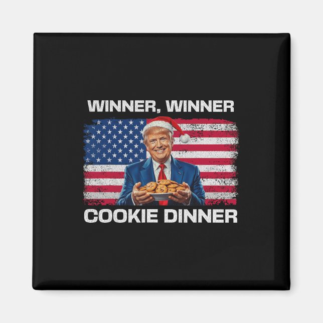 Imán Ganador Cookie Dinner Funny Trump 2024 47th (Frente)