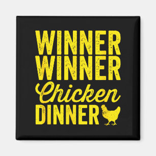 Imán Ganador Ganador Cena de Pollo Silueta (oscuro)