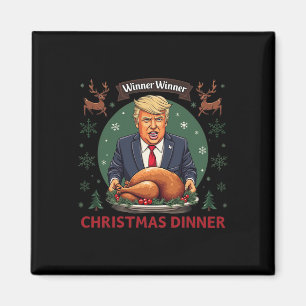 Imán Ganador Navidad cena Santa Trump fea sw