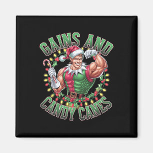 Imán Ganancias Y Candy Canes Funny Navidades Elf Gym Wo