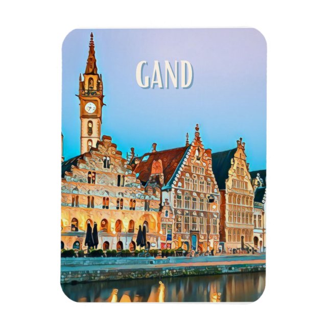 Imán Gand Belgique Photo Vintage (Vertical)