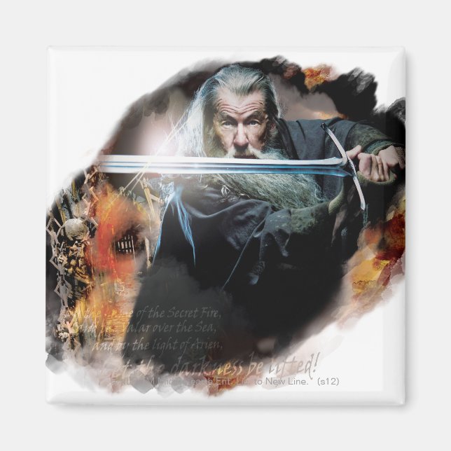 Imán Gandalf Con Espada En Batalla (Frente)