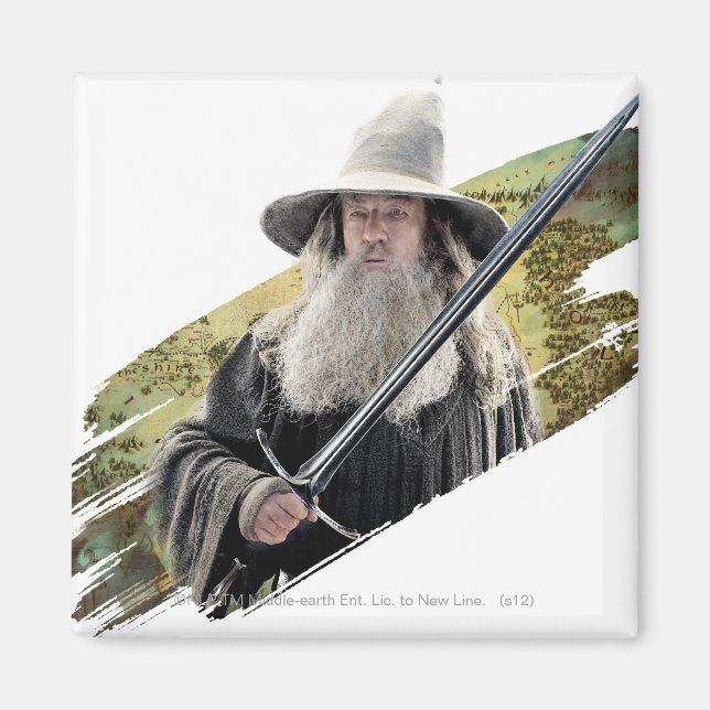 Imán Gandalf Con Sword Green (Frente)