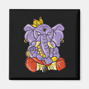 Imán Ganesha elefante de yoga y meditación con tres ojo