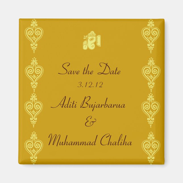 Imán Ganesha Wedding Favor Magnets (Frente)