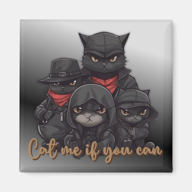 Imán Gangster Cat Magnet | Cat Me Si Puede (Frente)