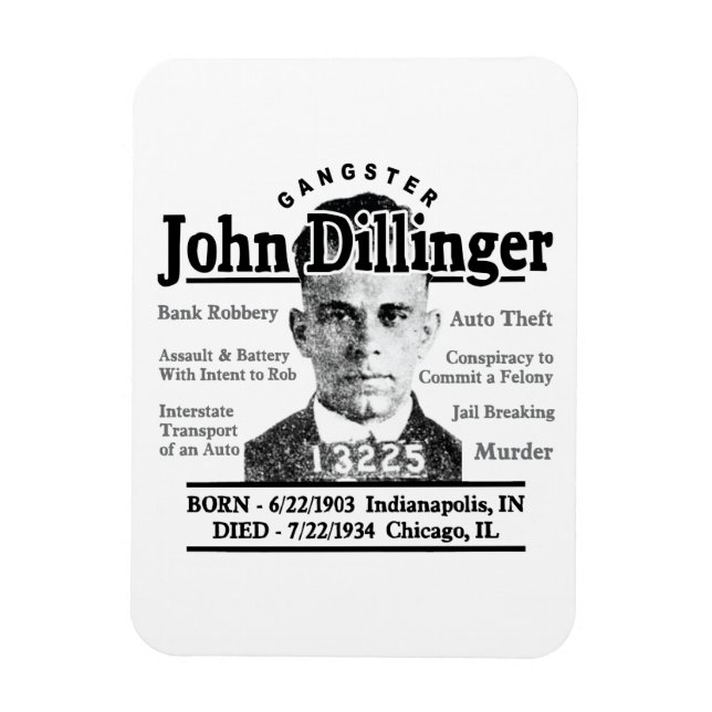 Imán Gangster John Dillinger (Vertical)