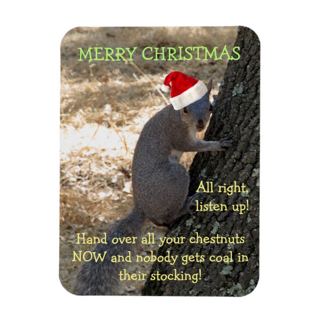 Imán Gangster Santa Squirrel Magnet (Vertical)