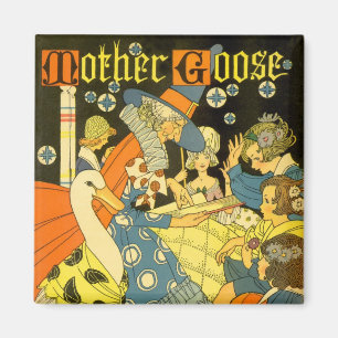 Imán Gansa Madre Vintage leyendo libros a niños