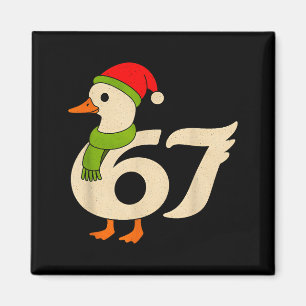 Imán Ganso divertido de Navidad 6 7 Meme Pato Sombrero