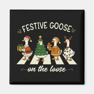 Imán Ganso Divertido De Navidad Meme Ganso Festivo Ence