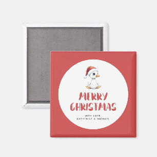 Imán Ganso Pato de Navidad Personalizado Acuarela