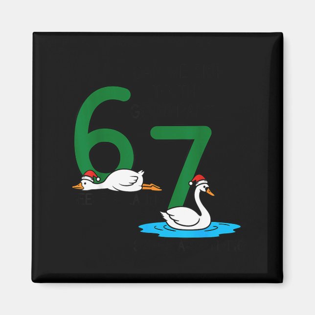 Imán Gansos poniendo cisnes nadando 67 Seis gansos siet (Frente)