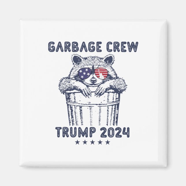 Imán Garbyge Crew Vota A Trump 2024 Divertido Racc Repu (Frente)