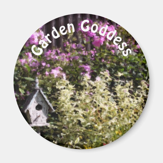 Imán Garden Goddess Flower Garden Cute  (Frente)