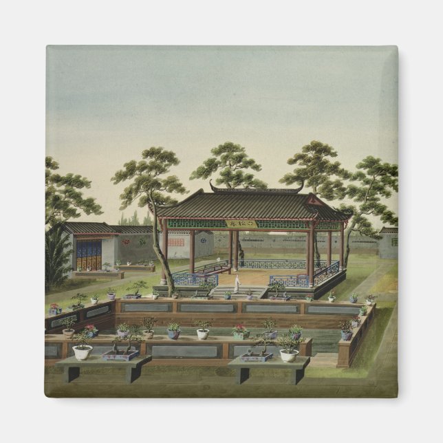Imán Garden Scene, c.1820-40 (con papel) 4 (Frente)