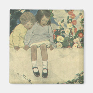 Imán Garden Wall Jessie Willcox Smith, Niños Vintage