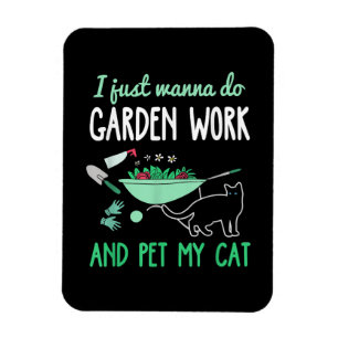Imán Gardening Cat Lover Gracioso regalo de trabajo e