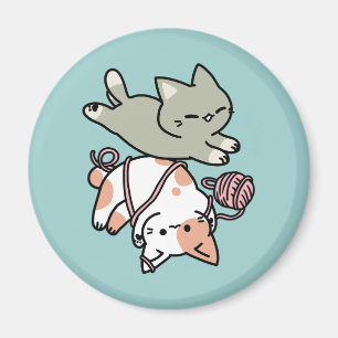 Imán Garras y Juego – Ilustración de Gato Adorable