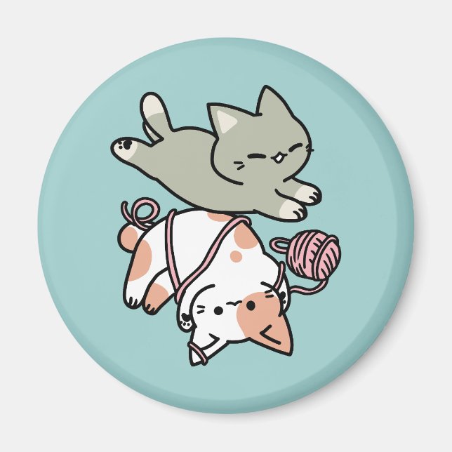 Imán Garras y Juego – Ilustración de Gato Adorable (Frente)