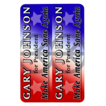 Gary Johnson para presidente 2x6 Flexi Magnets