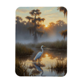 Imán Garzas en el Parque Nacional Everglades por la mañ