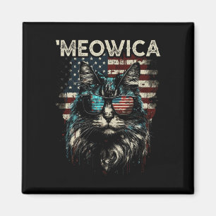 Imán Gata Maine Coon Patriótica América