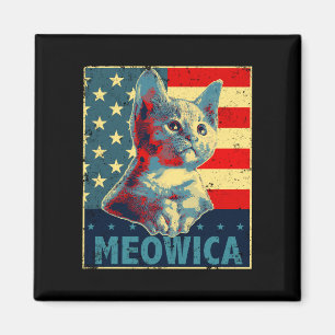 Imán Gata Meowica 4 de julio patriótica bandera america