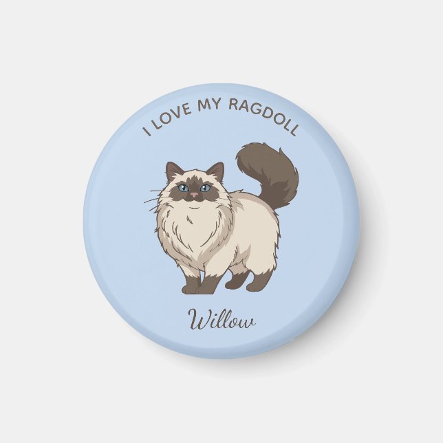Imán Gata Ragdoll Mamá Personalizada (Frente)