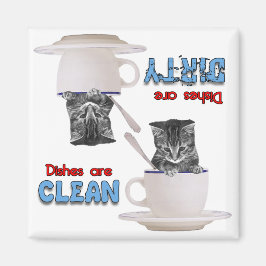 Imán Gatito Adorable En Una Taza Magnet De Lavavajillas