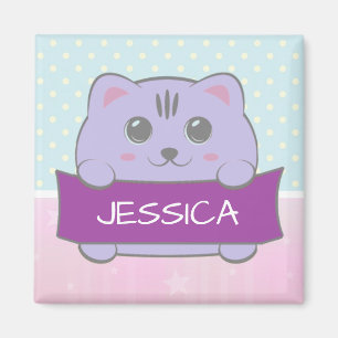 Imán Gatito Adorable Personalizado con Lunares