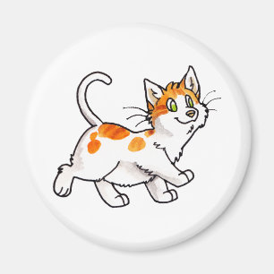 Imán Gatito anaranjado y blanco