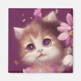 Imán Gatito bebé de dibujos animados con grandes ojos