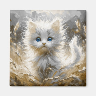 Imán Gatito blanco preciado