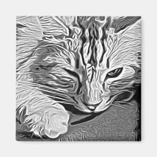 Imán Gatito blanco y negro