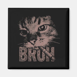 Imán Gatito con cigarrillo meme divertido de gato estúp